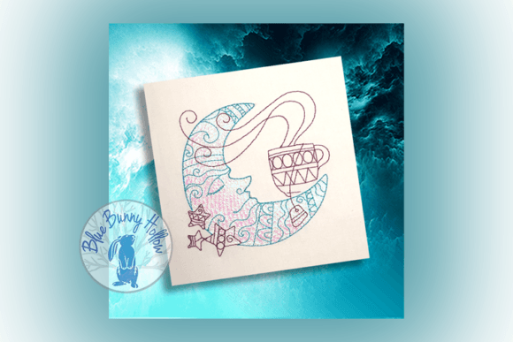 Moon Tea Embroidery Design Review for Business Merch